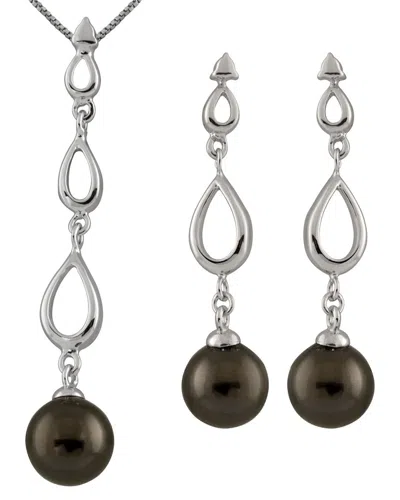 Splendid Pearls Silver 8mm Pearl Set In Metallic