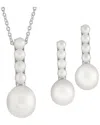 Splendid Pearls Silver 8mm Pearl Set In Metallic