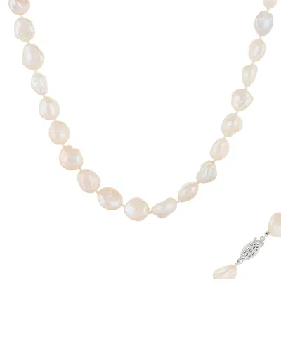 Splendid Pearls Silver 9-10mm Freshwater Pearl Necklace