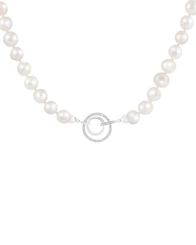 Splendid Pearls Silver 9-10mm Pearl Necklace