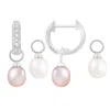 Splendid Pearls Sterling Silver Interchangeable Double Pearl Earrings In Multi