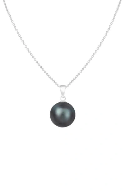 Splendid Pearls Tahitian Pearl Pendant Necklace In Black