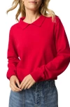 Splendid Phoebe Polo Sweater In Red