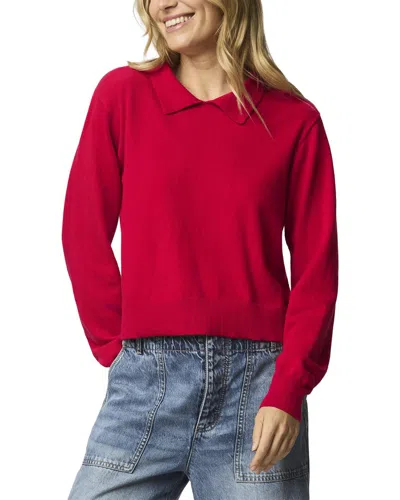 Splendid Phoebe Silk-blend Polo Sweater In Red