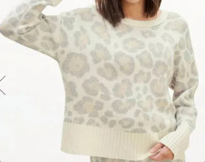 Splendid Phoenix Sweater In Toast Leopard In Metallic
