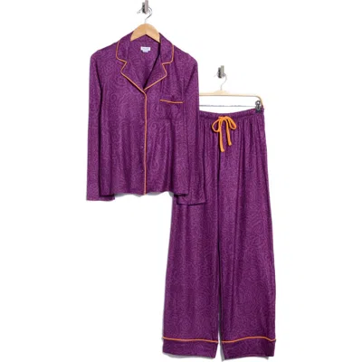 Splendid Pillowsoft Long Sleeve Pajamas In Purple