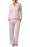 Splendid Plaid Long Sleeve Knit Pajamas In Snow Day Plaid