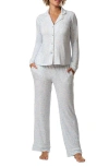 Splendid Plaid Long Sleeve Knit Pajamas In Starry Sky Toss