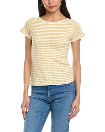 Splendid Pointelle Boatneck T-shirt In Brown