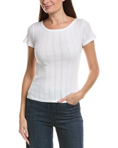 Splendid Pointelle Boatneck T-shirt In Transparent