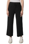 Splendid Pointelle Drawstring Crop Sweater Pants In Black