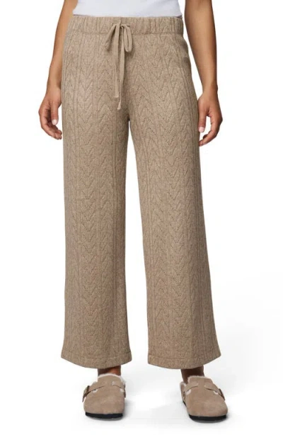 Splendid Pointelle Drawstring Crop Sweater Pants In Neutral