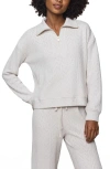 Splendid Pointelle Half Zip Pullover In White