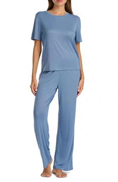 Splendid Pointelle Knit Pajamas In Blue