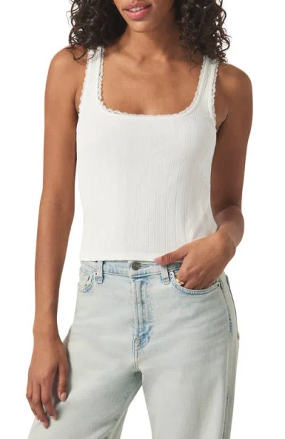 Splendid Pointelle Rib Tank In White