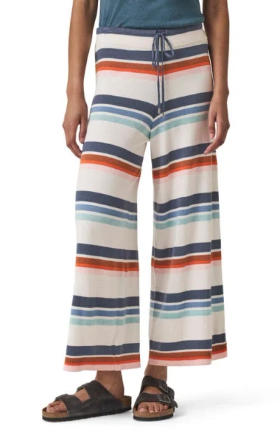 Splendid Polly Stripe Crop Sweater Knit Pants In White