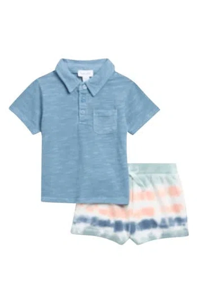 Splendid Babies'  Polo & Sunray Shorts Set In Blue