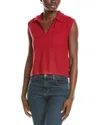 Splendid Lyon Sleeveless Polo Sweater In Red
