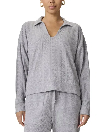 Splendid Polo Top In Gray