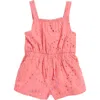 Splendid Poppy Embroidered Cotton Romper In Pink