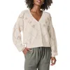 Splendid Primrose Embroidered Pointelle Stitch Cardigan In Moonstone