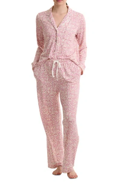 Splendid Print Long Sleeve Pajamas In Animal Stars