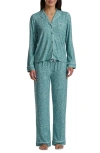 Splendid Print Long Sleeve Pajamas In Green