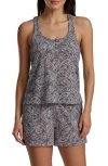 Splendid Print Pointelle Knit Short Pajamas In Purple