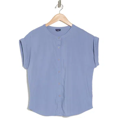 Splendid Provence Rolled Sleeve Button-up Top In Bellflower