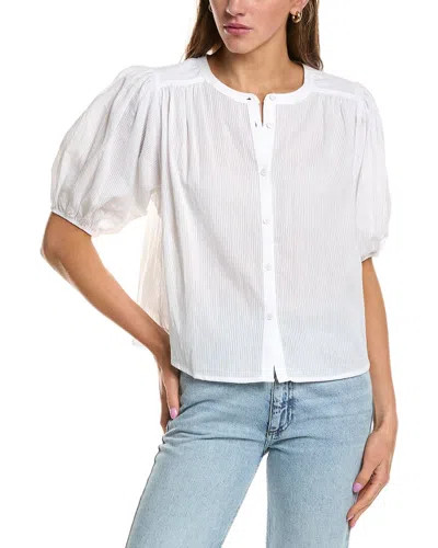 Splendid Puff Sleeve Blouse In White