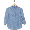 Splendid Puff Sleeve Chambray Button-up Shirt