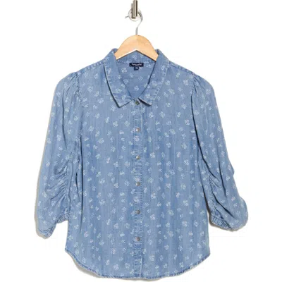 Splendid Puff Sleeve Chambray Button-up Shirt
