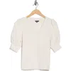 Splendid Puff Sleeve Sweater In White