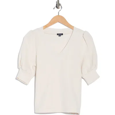 Splendid Puff Sleeve Sweater In White