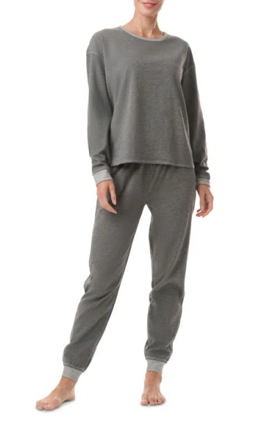 Splendid Reversible Pullover & Joggers Pajamas In Charcoal Heather