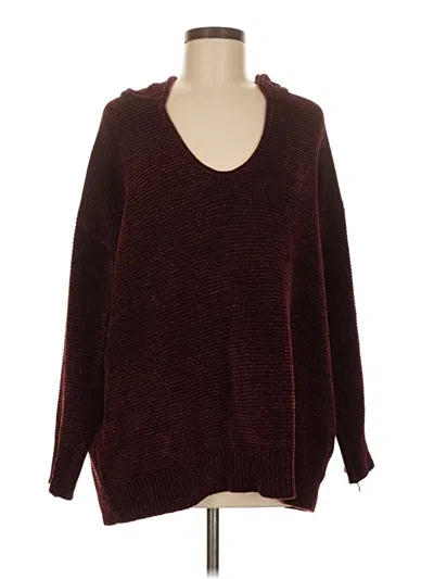 Pre-owned Splendid Pullover Sweater In Burgundy