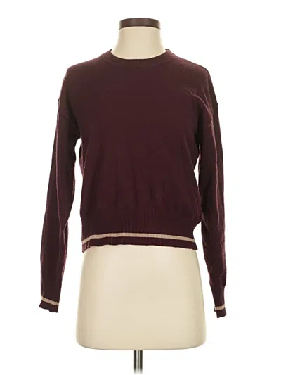 Pre-owned Splendid Pullover Sweater In Burgundy