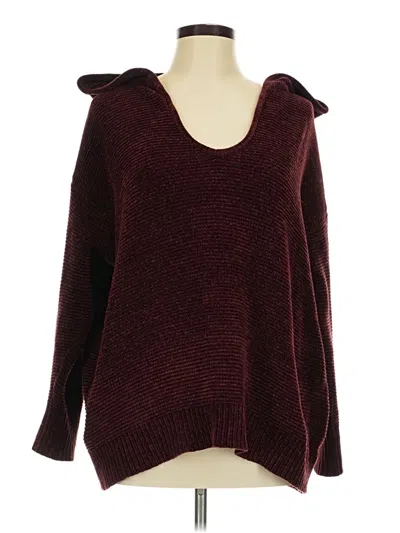 Pre-owned Splendid Pullover Sweater In Burgundy