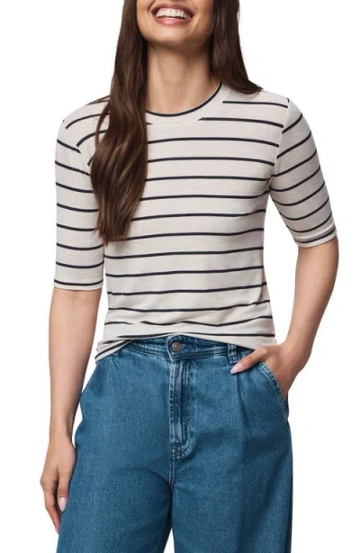 Splendid Quarter Sleeve Stripe Top In White