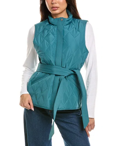 Splendid Quilted Crop Vest In Green