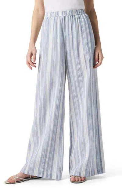 Splendid Raegan Stripe Wide Leg Pants In Blue