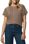 Splendid Raelynn Short Sleeve Pointelle Sweater In Brown