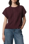 Splendid Raelynn Short Sleeve Pointelle Sweater In Burgundy