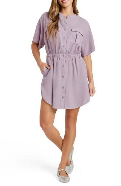 Splendid Raquel Mini Shirtdress In Lavender