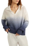 Splendid Raya Polo Sweater In Ice Navy Ombre