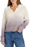 Splendid Raya Polo Sweater In Lavendar Ombre