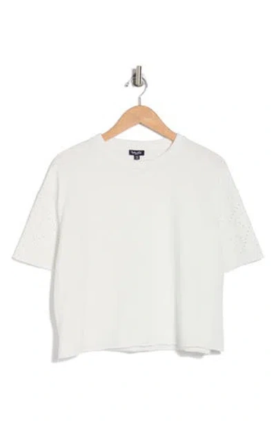 Splendid Raylee Eyelet Sweatshirt In Paper