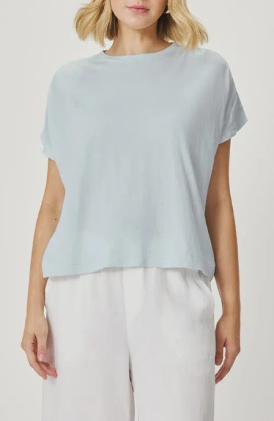 Splendid Rebecca Shirred Sleeve Cotton Blend T-shirt In Blue