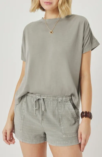 Splendid Rebecca Shirred Sleeve Cotton Blend T-shirt In Green