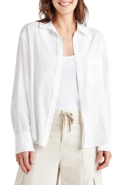 Splendid Reese Cotton Blend Button-down Shirt In White